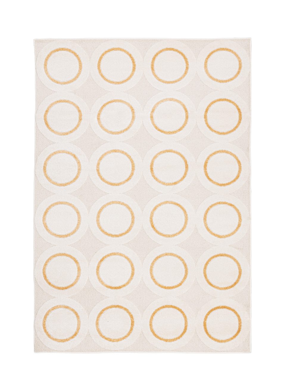 Teppich Zina aus Stoff, Boho Design mit 3D-Optik, Creme Gelb, 160x230 cm, weicher Flor