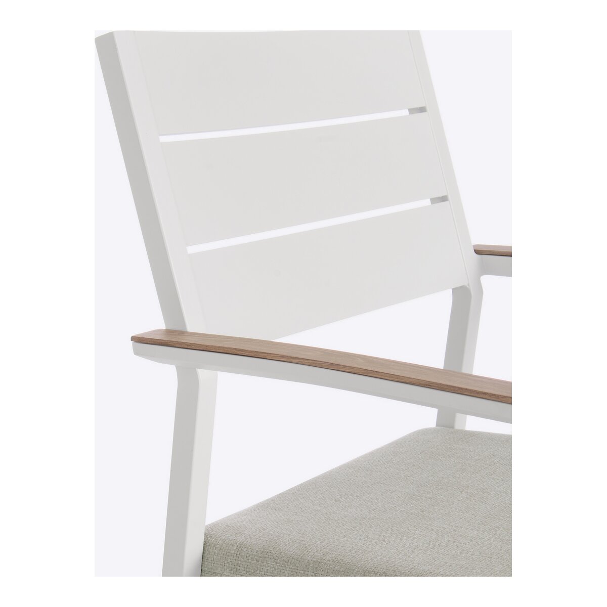 4er-Set Gartenstuhl Zelmar - Aluminium helles Grau, mit Armlehnen