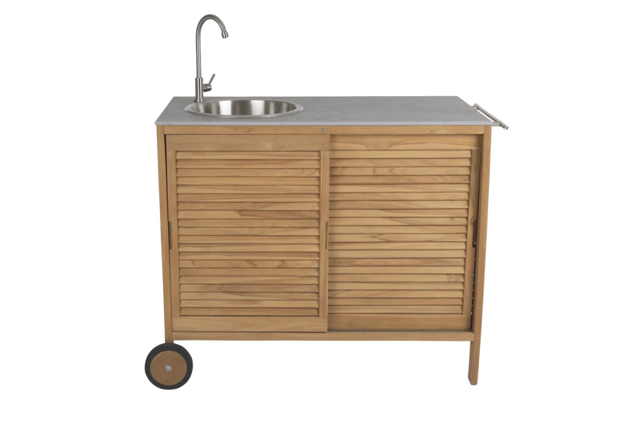 Gartenküche Figalia mit Waschbecken, Grau Gartenküche Figalia mit Waschbecken, Grau