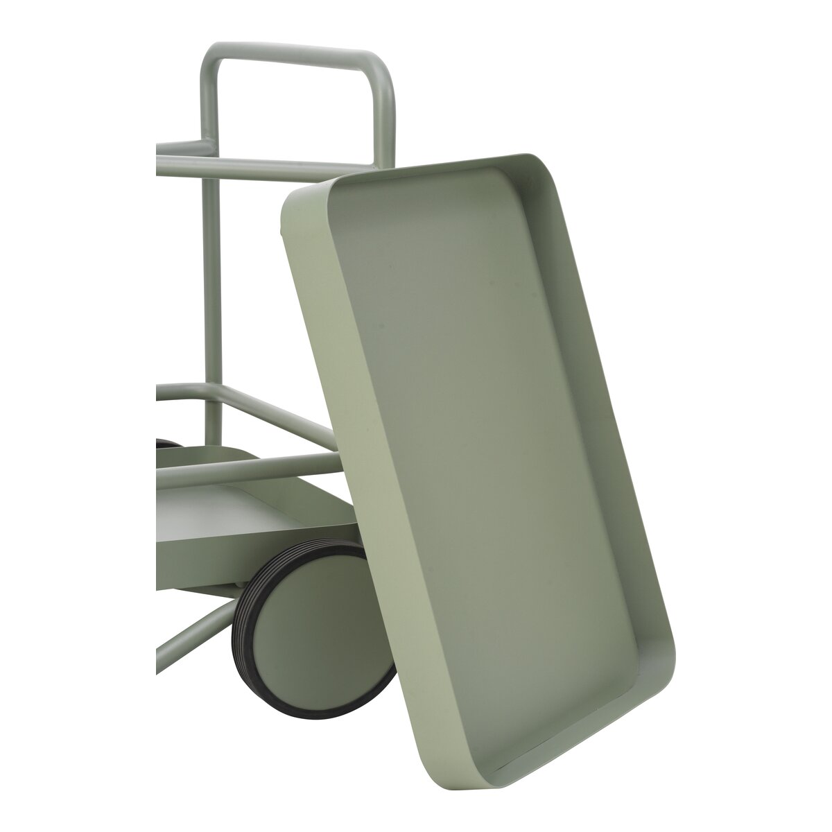 Garten-Servierwagen Trolly, Dusty Green - aus Aluminium, mit Rollen