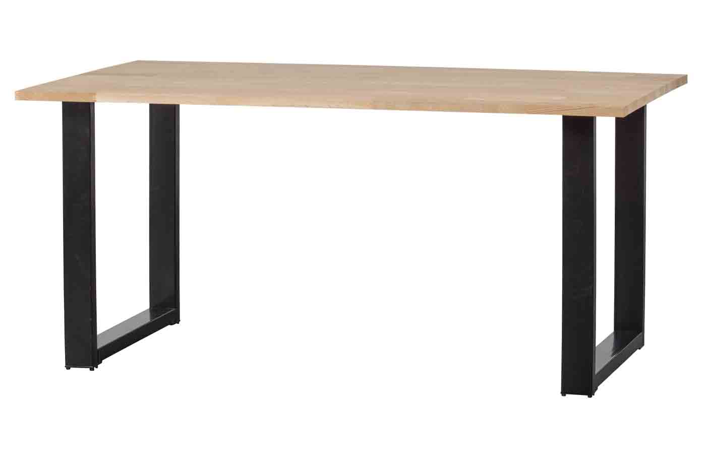 Esstisch mit Eiche Tischplatte und U-Gestell. Oberfläche Natur unbehandelt mit einer schönen Maserung