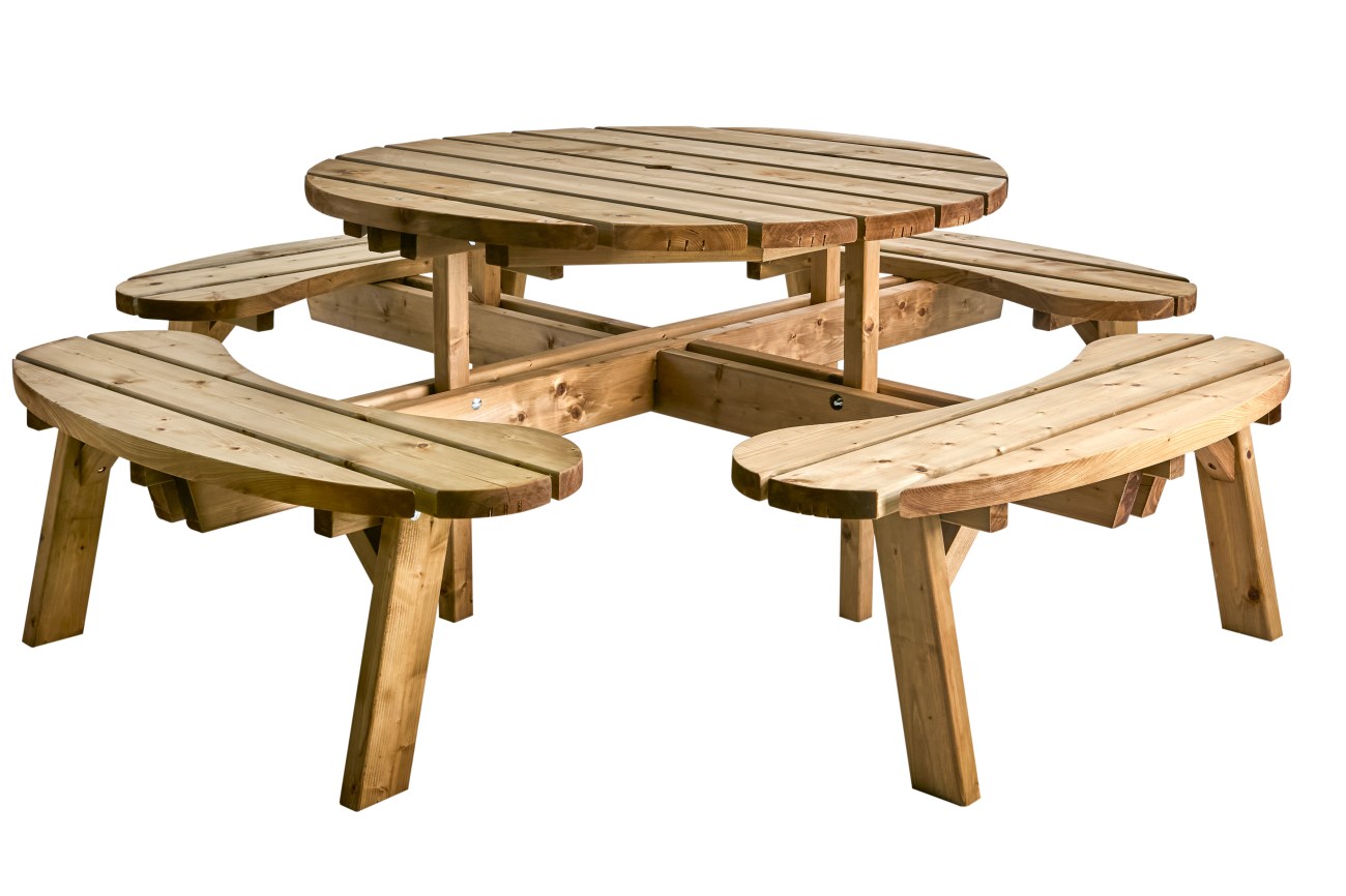 Picknicktisch Hasslebro aus Kiefernholz, Natur