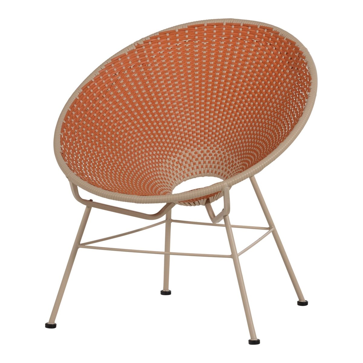 Gartensessel Kazoun - Wicker & Metall, Orange