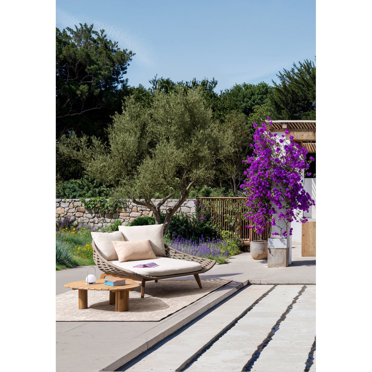 Gartencouchtisch Tamires - Teakholz massiv Natur, 100 x 80 cm