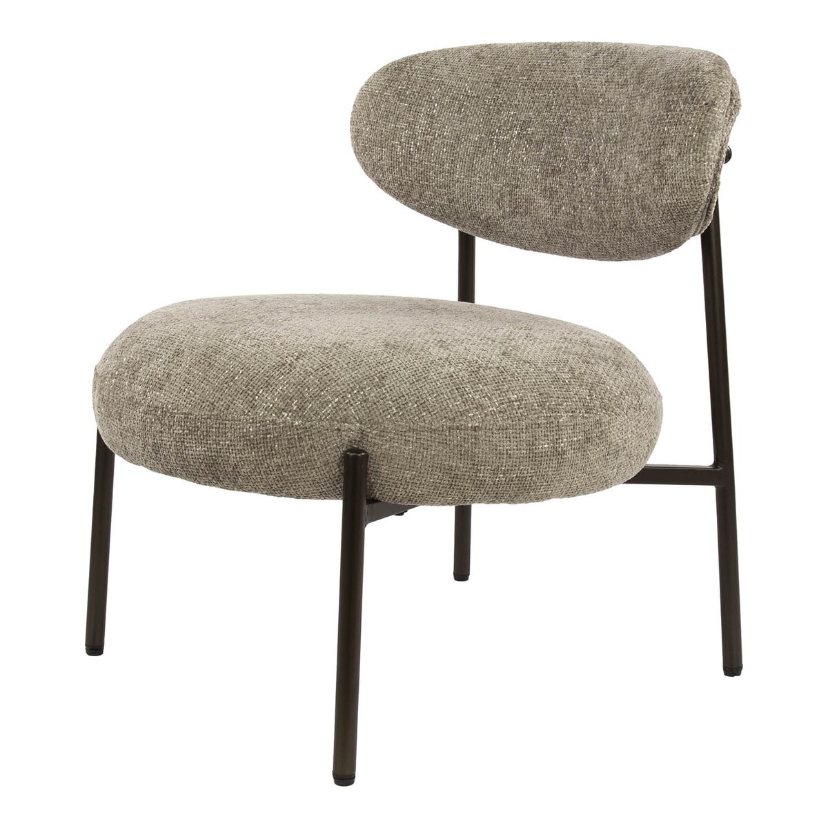 Sessel Velcira Rund, Webstoff weich gepolstert, modern, sandfarben, hoher Sitzkomfort