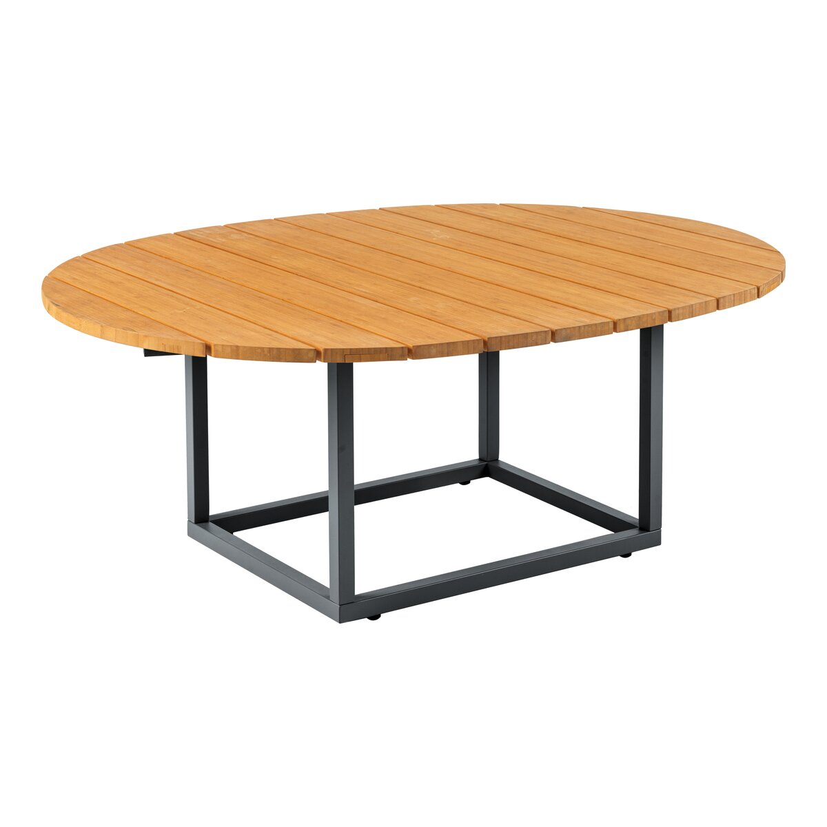 Gartencouchtisch Olive - Aluminium & Bambus, 110x80 cm, Anthrazit/Natur