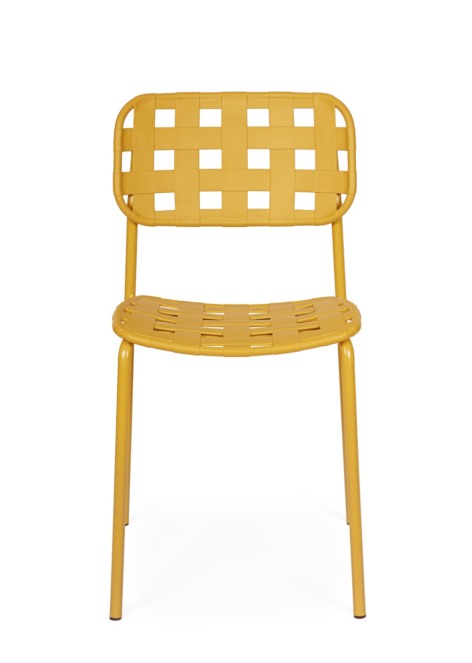 Gartenstuhl Clover aus Metall, Ocker