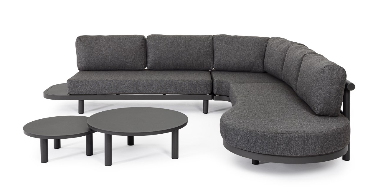 Gartenecksofa Hercules Inkl. Couchtisch-Set, Anthrazit