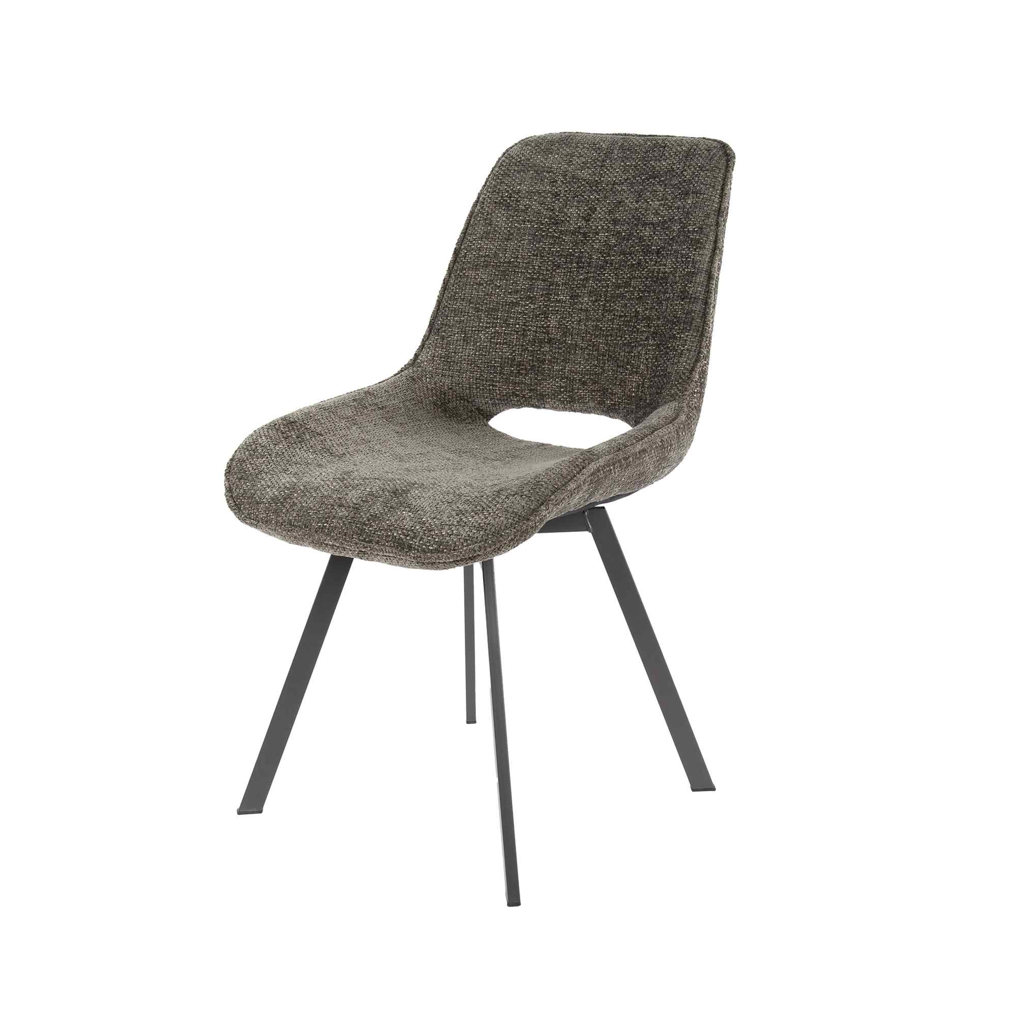 4er-Set Esszimmerstuhl Tuville - Webstoff, Drehbar, Taupe