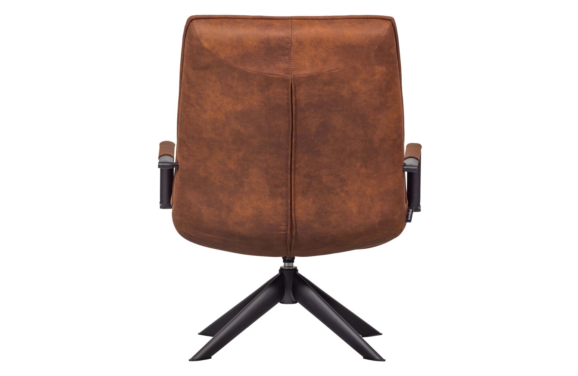Der Drehsessel Jouke überzeugt mit seinem modernem Design. Gefertigt wurde er aus PU-Leder, welches einen Cognac Farbton besitzt. Das Gestell ist aus Metall und hat eine schwarze Farbe. Der Sessel hat eine Drehfunktion und besitzt eine Sitzhöhe von 43 cm.