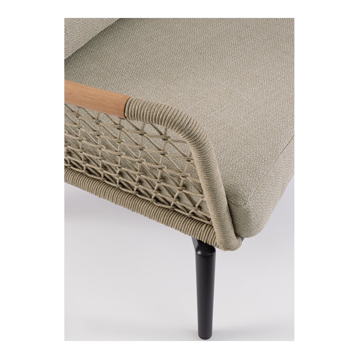 3-Sitzer Gartensofa Eulero - Aluminium Anthrazit & Olefin-Geflecht Taupe, inkl. Kissen