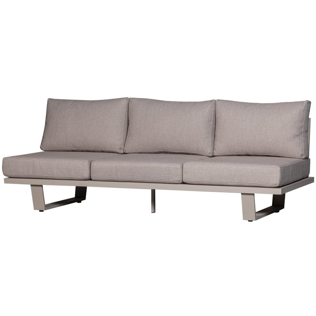 3-Sitzer Gartensofa Bear - Aluminium & Outdoor-Stoff, Sand