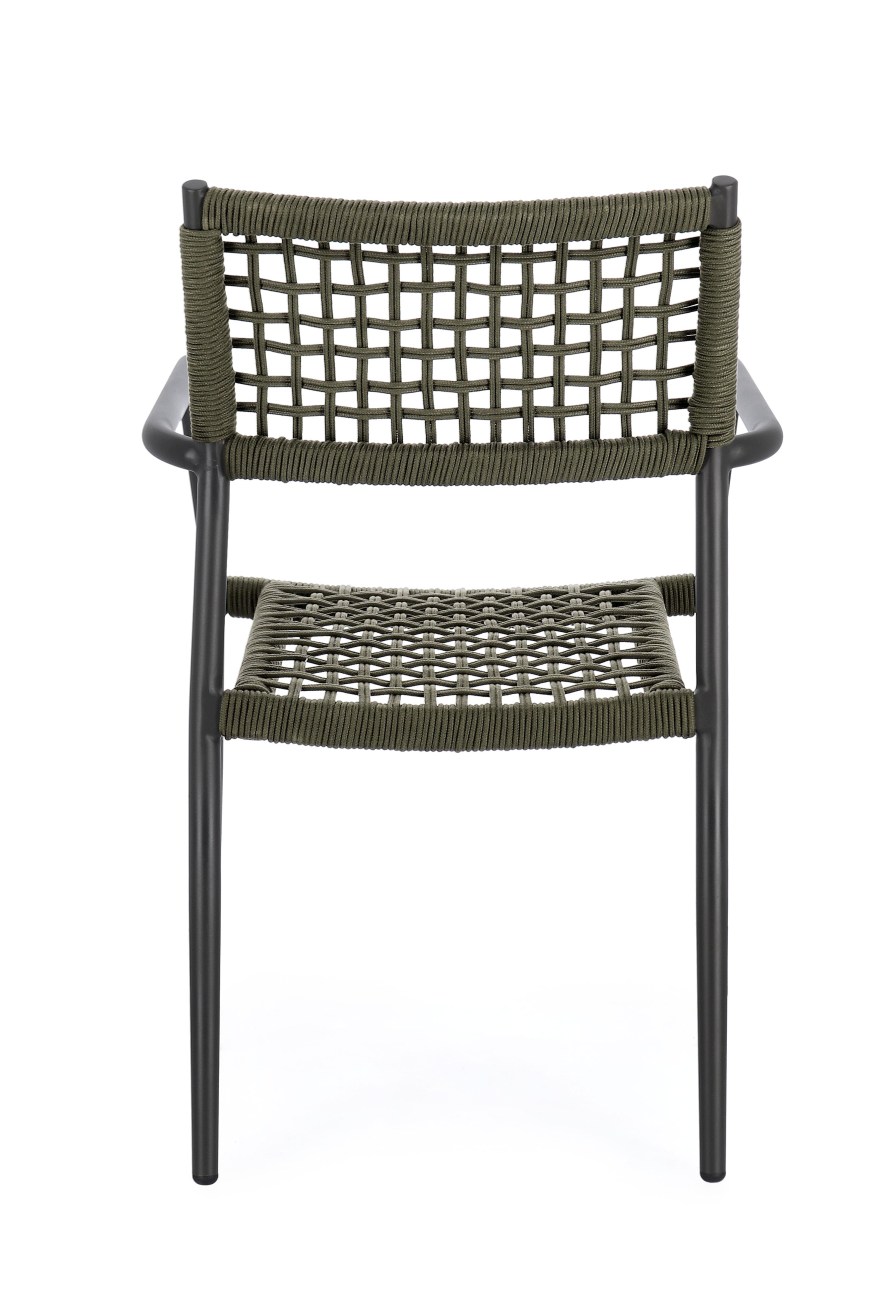 Gartenstuhl Caleta aus Aluminium, Grün / Anthrazit