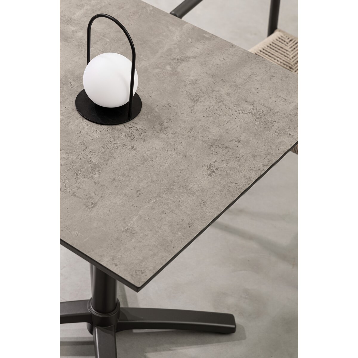 Garten-Bistrotisch Claret - Aluminium Anthrazit, HPL Grau Dunkel, 70 x 70 cm