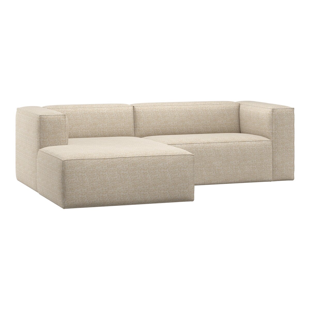 Ecksofa Chaiselongue Bean - Melange-Stoff Beige, Links
