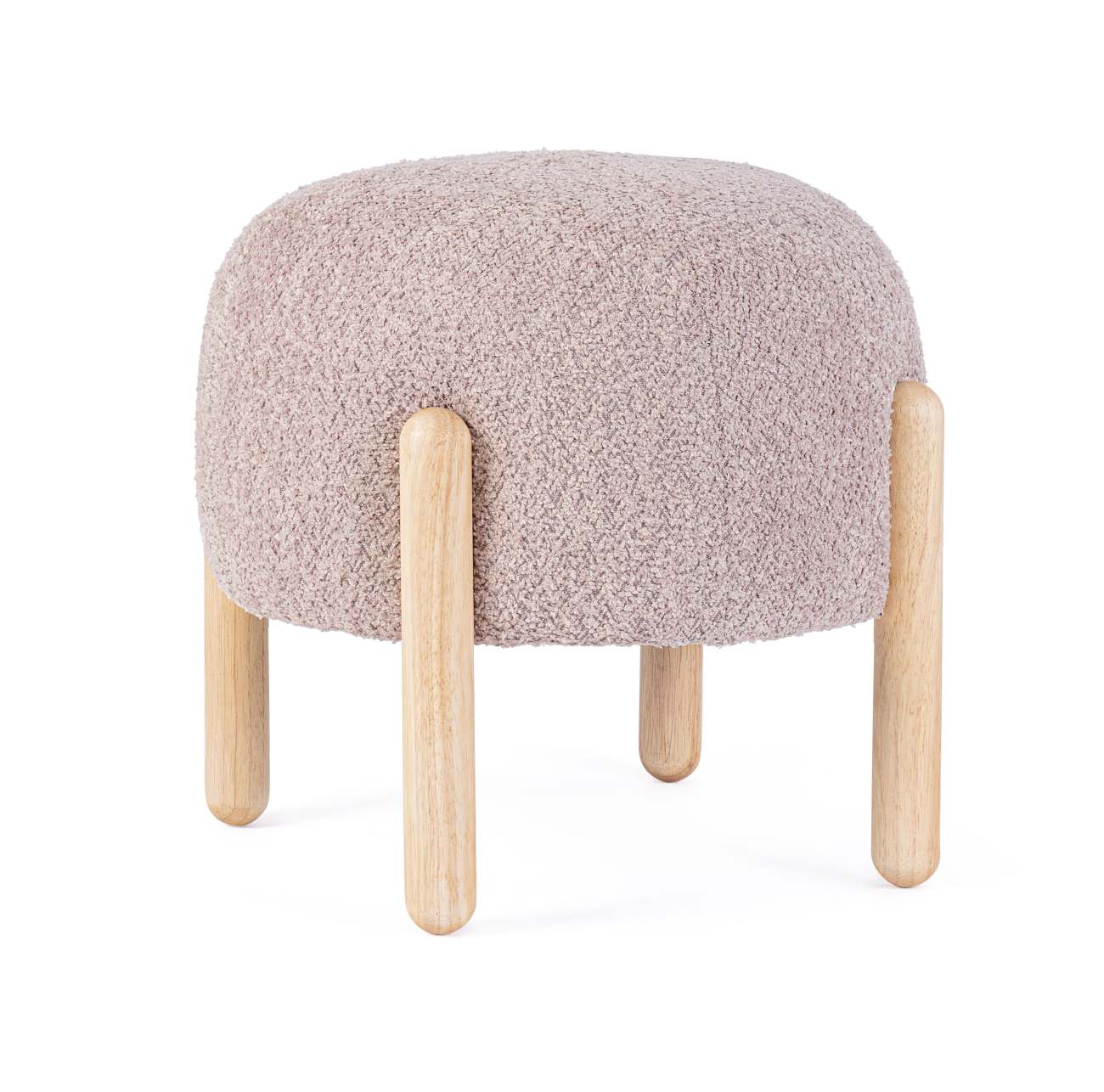 Hocker Dayla aus Boucle-Stoff, Altrosa Hocker Dayla aus Boucle-Stoff, Altrosa