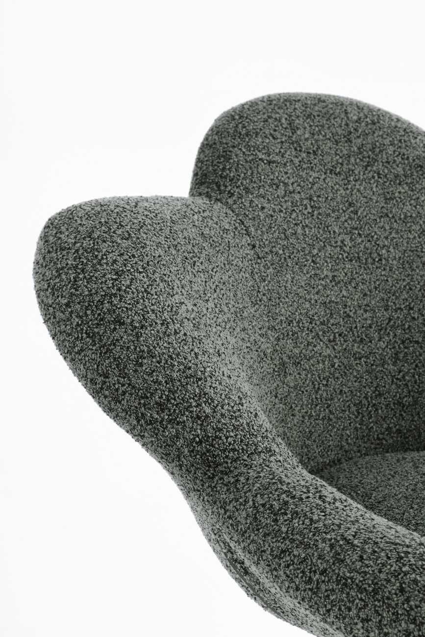 Esszimmerstuhl Fleur 2er-Set, Schwarz / Dunkelgrün