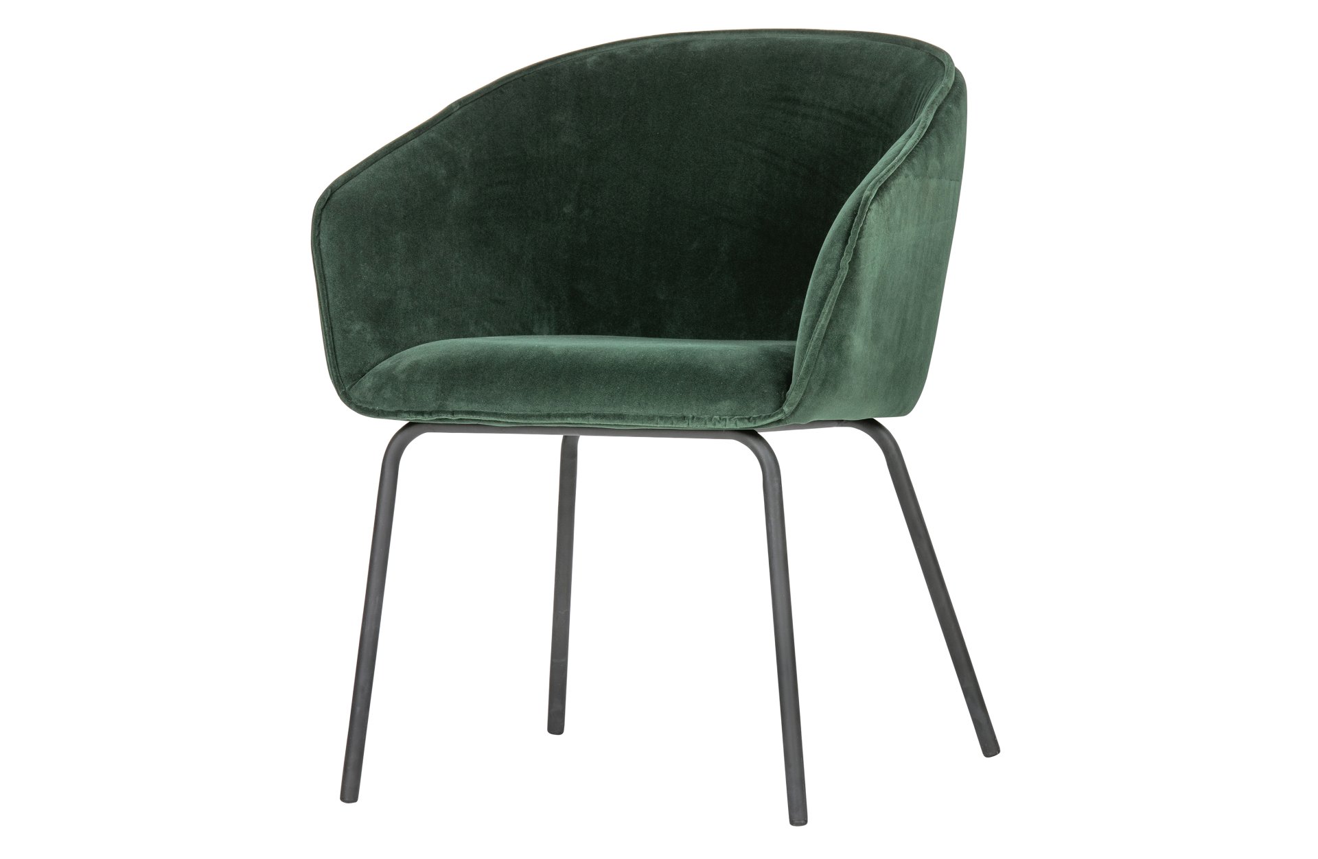 Der Esszimmerstuhl Sien wurde mit einem Samt Bezug bezogen. Er ist immer als 2er-Set erhältlich. Der Stuhl ist in zwei Varianten verfügbar, dieser besitzt die Farbe Grün.