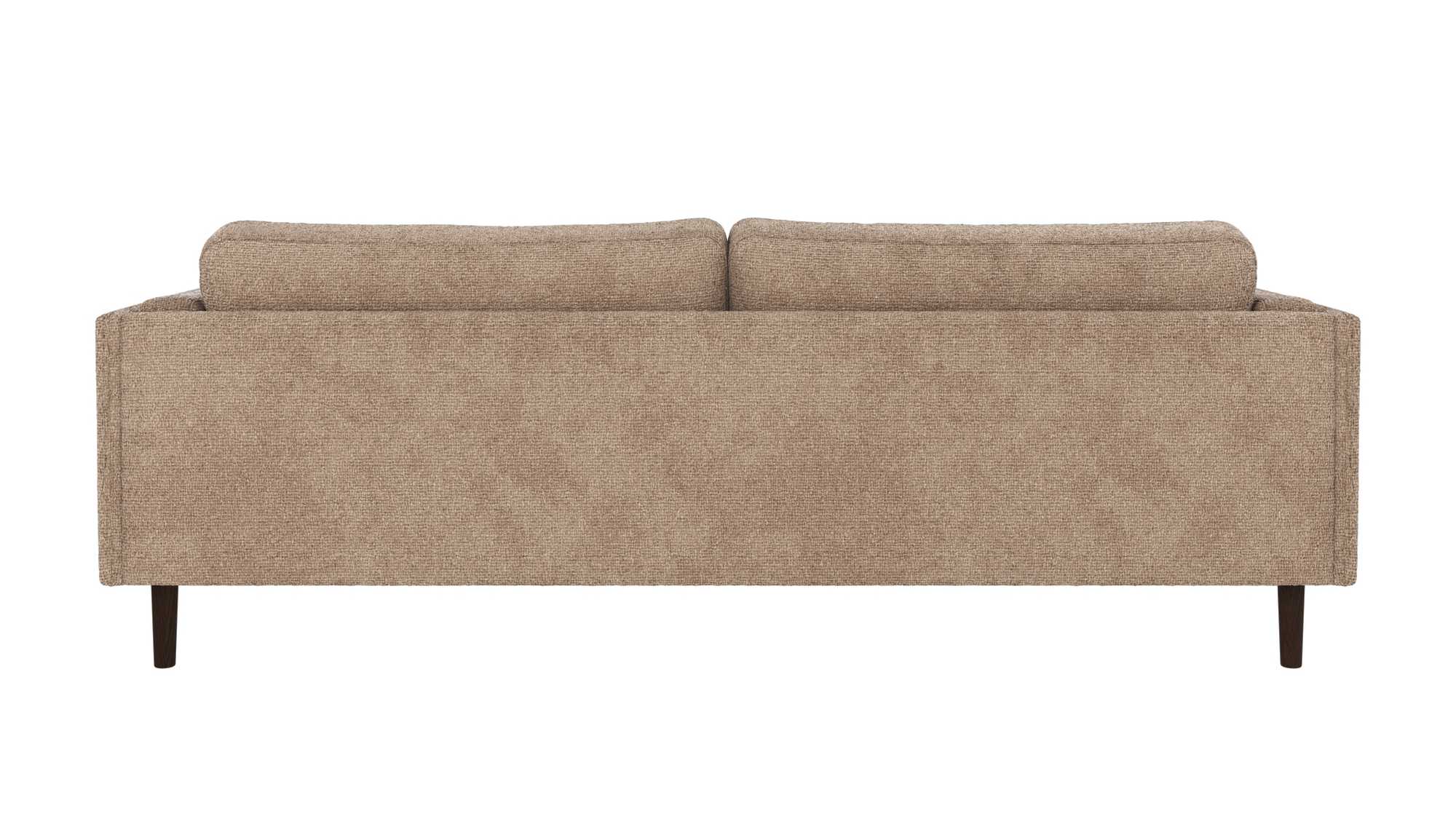 Design trifft Funktion: Sofa Braden 3-Sitzer, Beine Braun, Bezug Robin Graubeige.