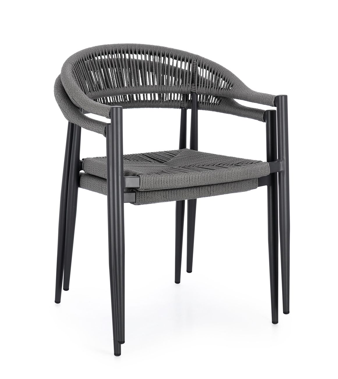 Gartenstuhl Jandia aus Aluminium, Anthrazit / Grau