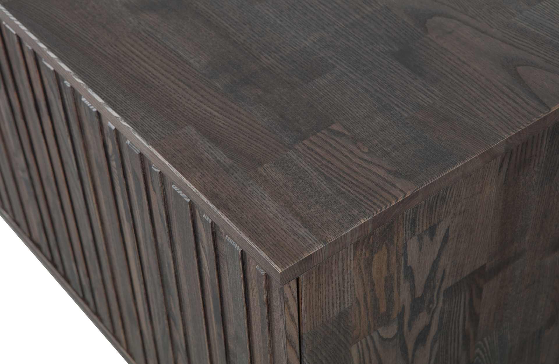 TV-Board Gravure aus Eschenholz 100 cm, Espresso