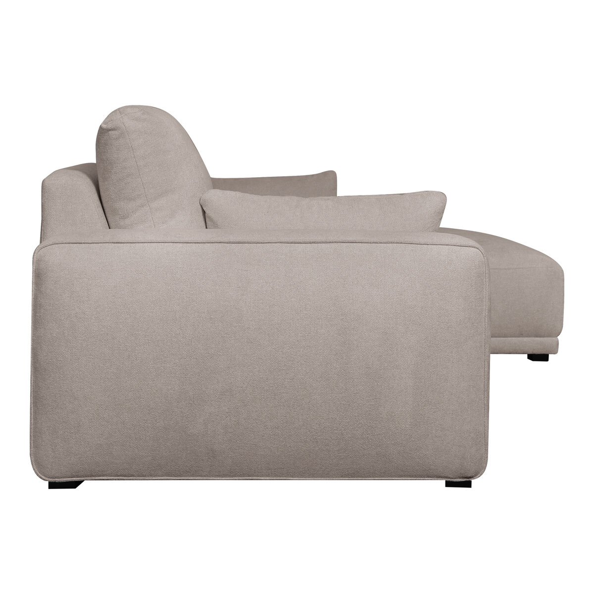 Ecksofa Fonora Taupe - Rechte Recamiere, Federkern & OEKO-TEX Stoff