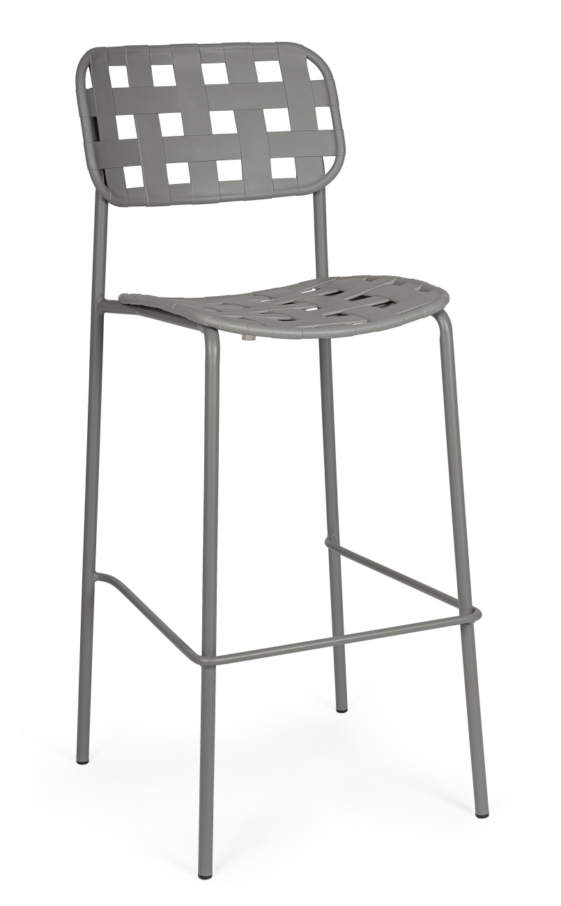 Gartenbarhocker Clover aus Metall, Grau Gartenbarhocker Clover 4er-Set aus Metall, Grau