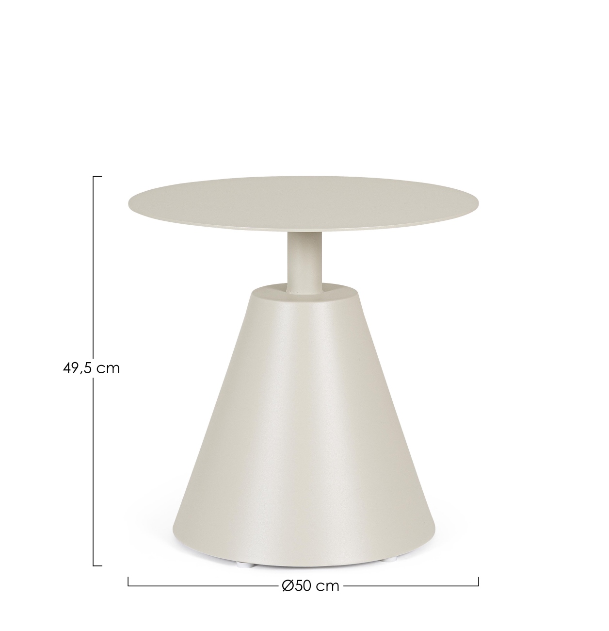 Couchtisch Aloha rund aus Aluminium, Sandshell