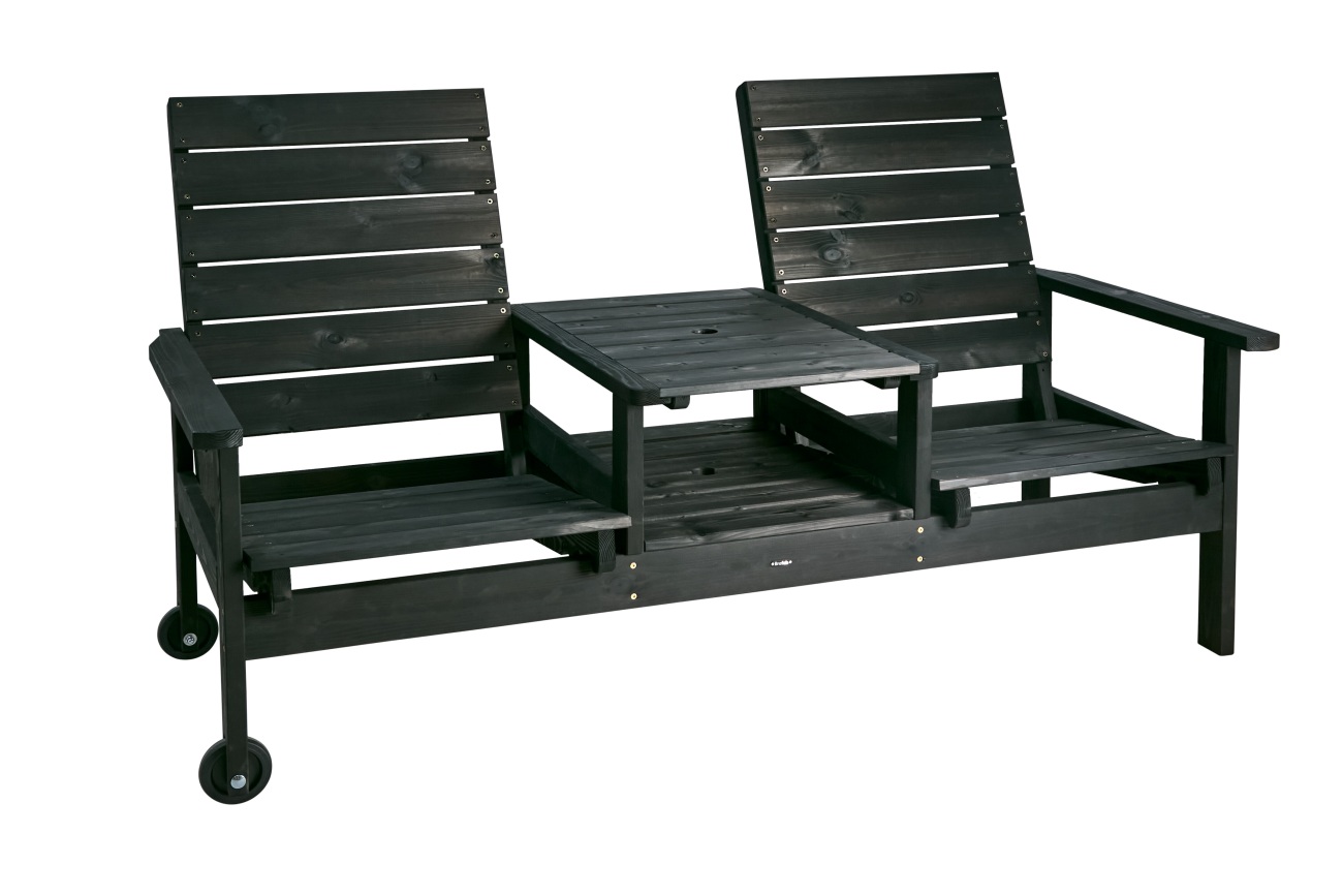 Gartenbank Du o Ja aus Kiefernholz, Schwarz Gartenbank Du o Ja aus Kiefernholz, Schwarz