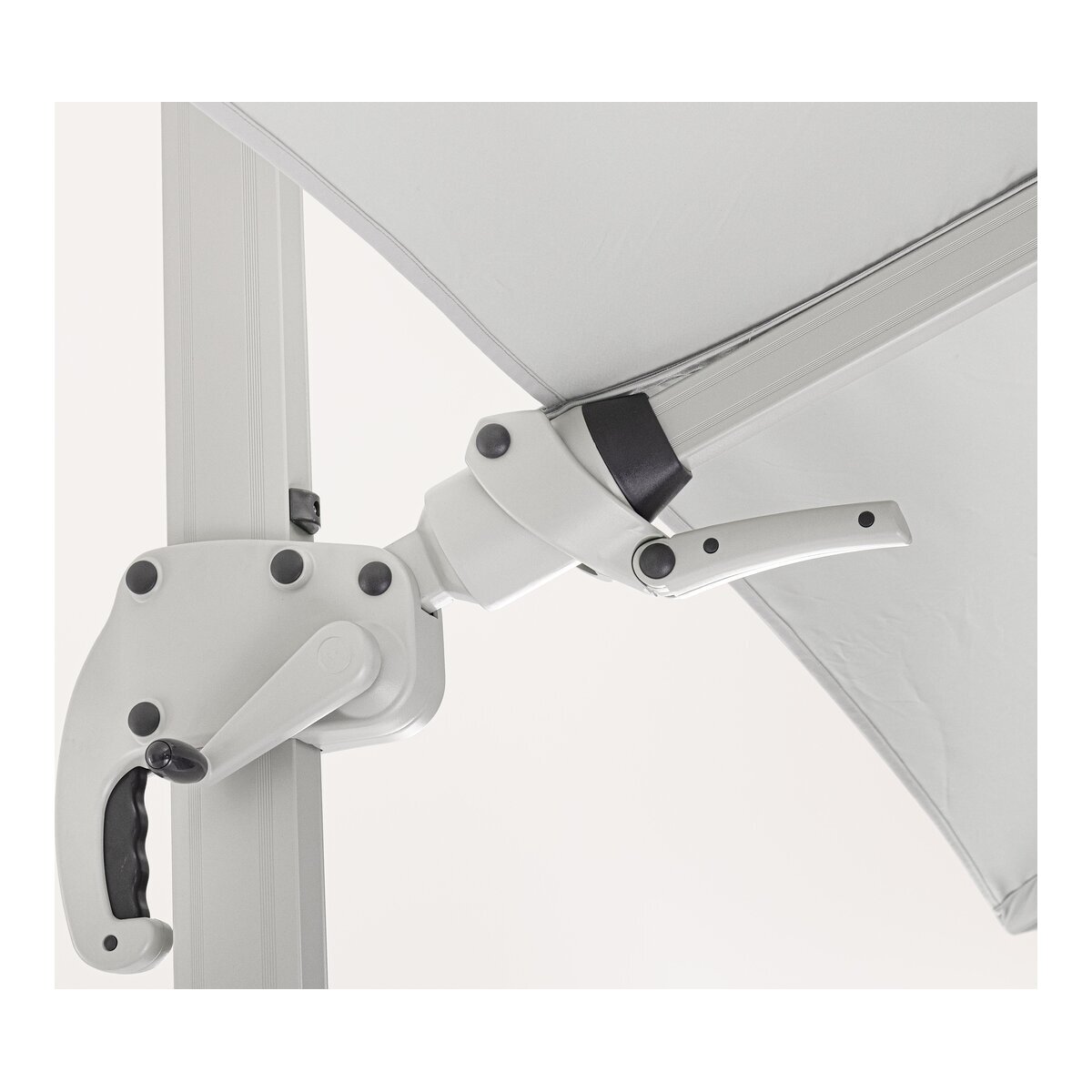 Ampelschirm Saragozza - Aluminium & Polyester-Stoff, Grau, 3x3 m