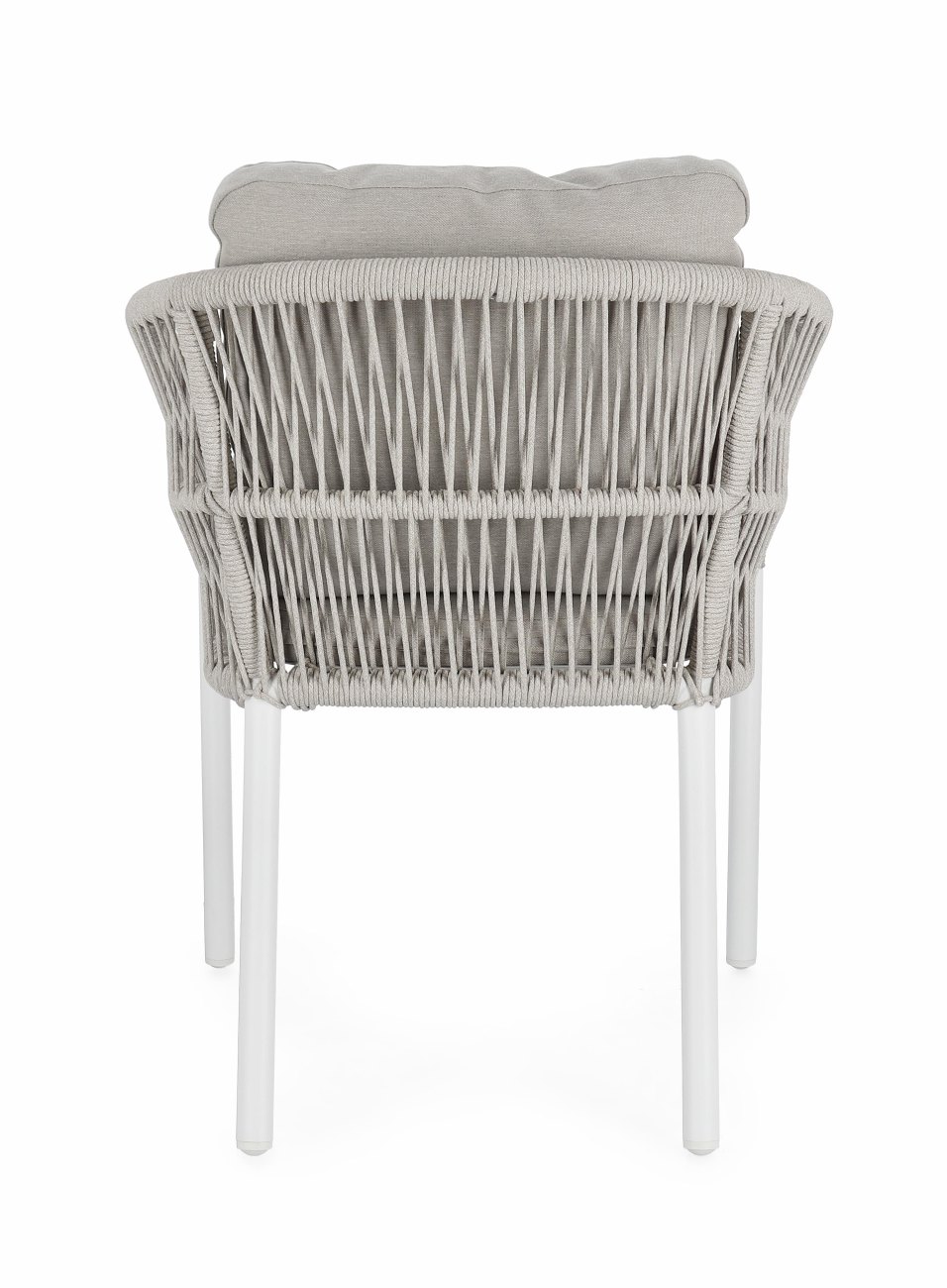 Gartenstuhl Galdana aus Aluminium, Hellgrau / Weiß