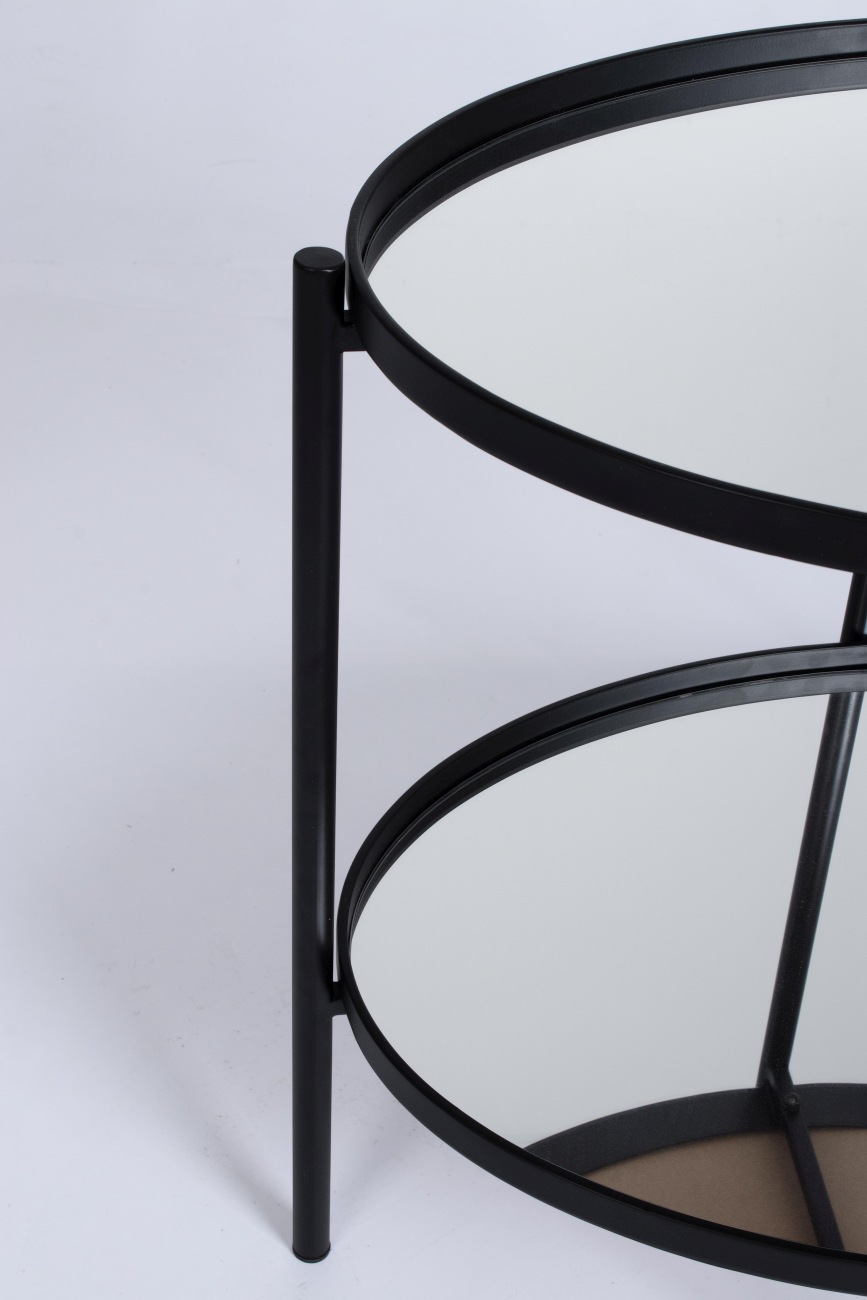 Beistelltisch Jens Oval aus Metall, Schwarz