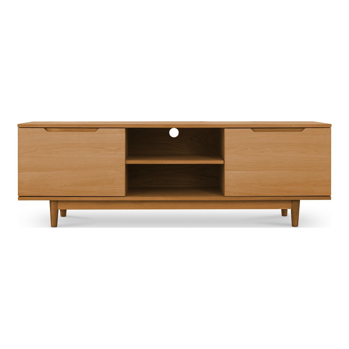 TV-Board Enimeta Eiche Natur 160 cm - mit Türen & Soft-Close