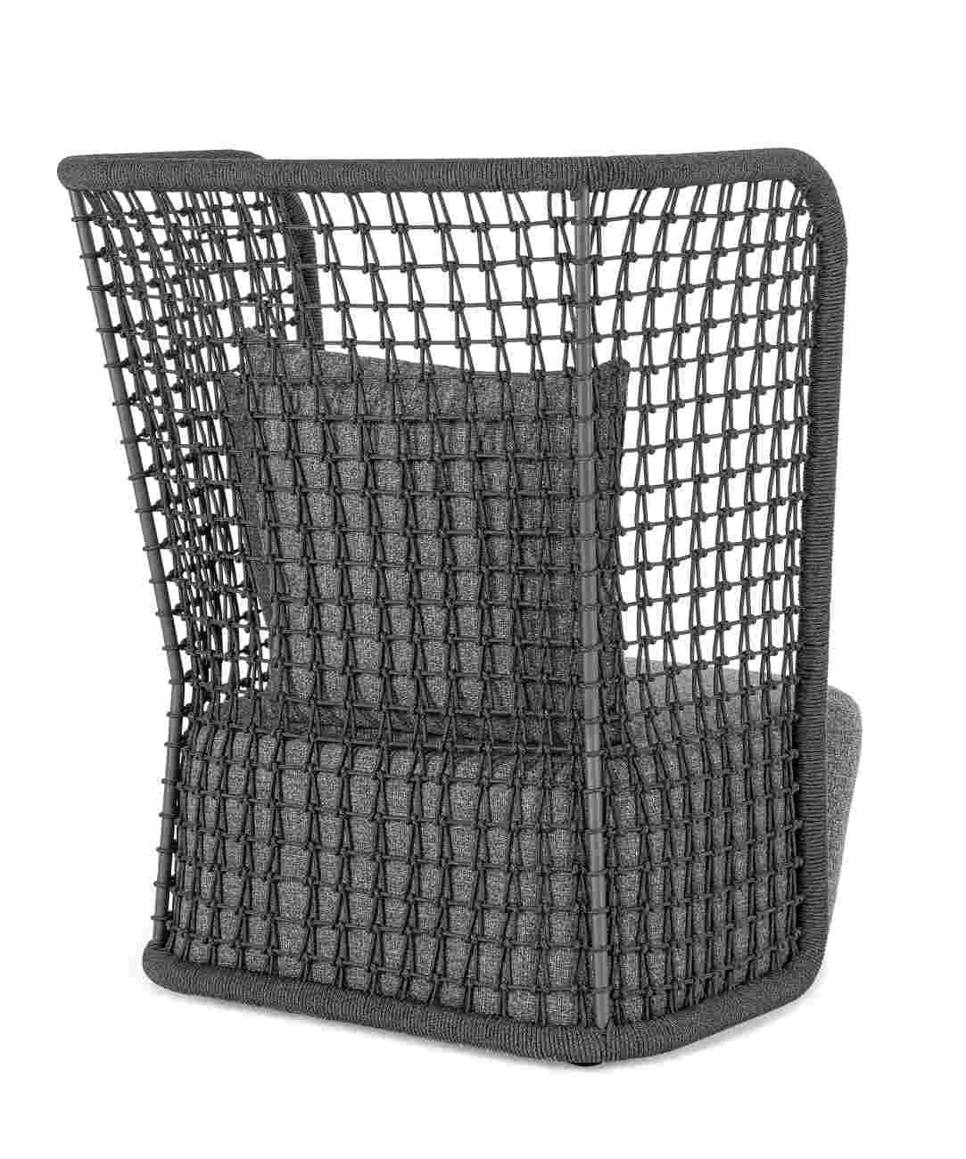 Gartensessel Kollar aus Olefin-Stoff, Anthrazit