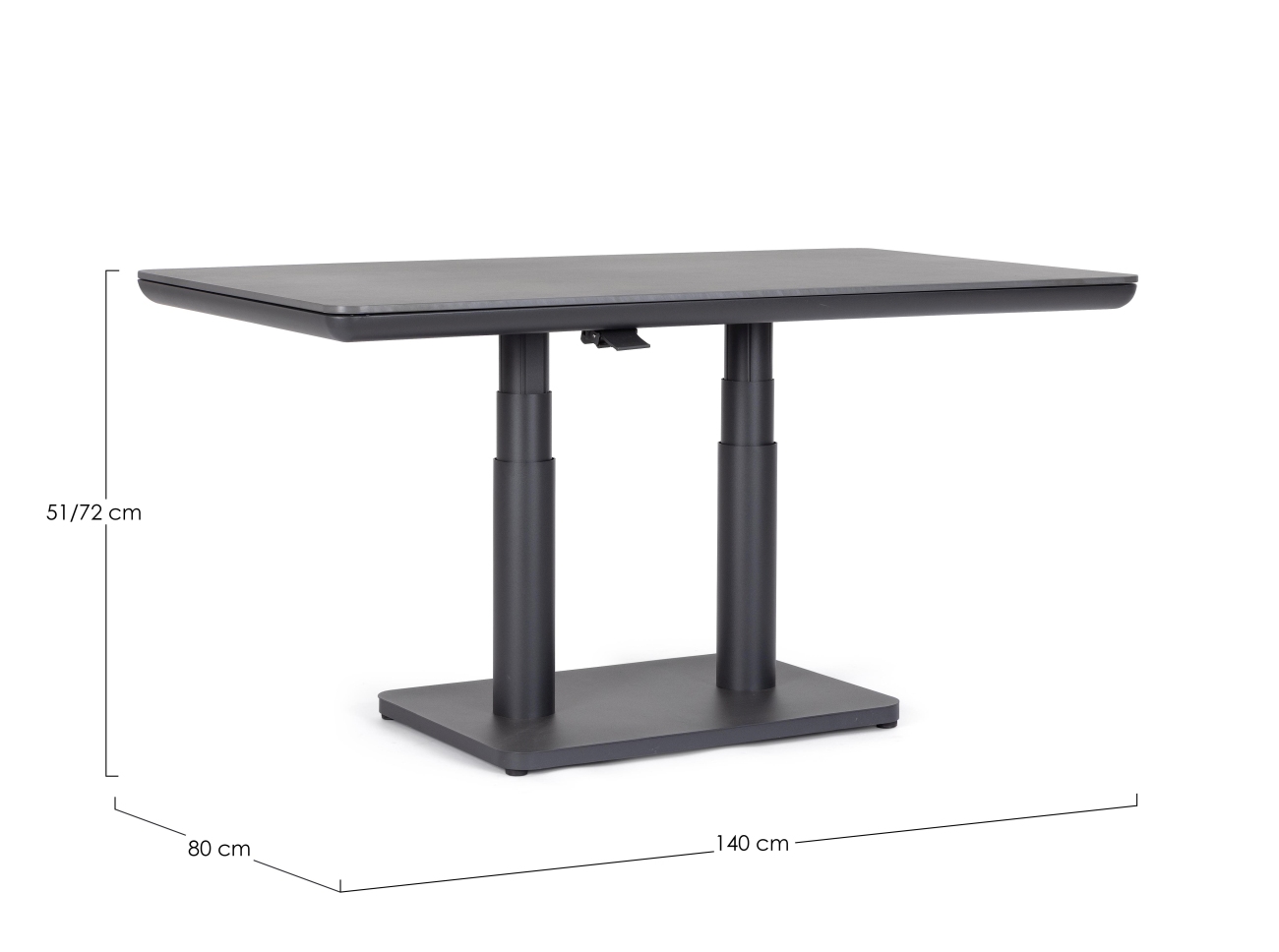 Gartencouchtisch Miguel 140x80 cm, Anthrazit