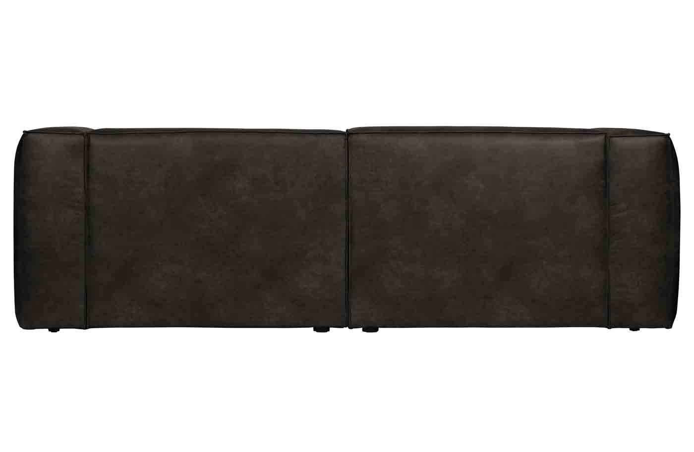 Bequemes Sofa Bean im Loft Design. Bezogen mit hochwertigem recyceltem Leder in der Farbe Schwarz