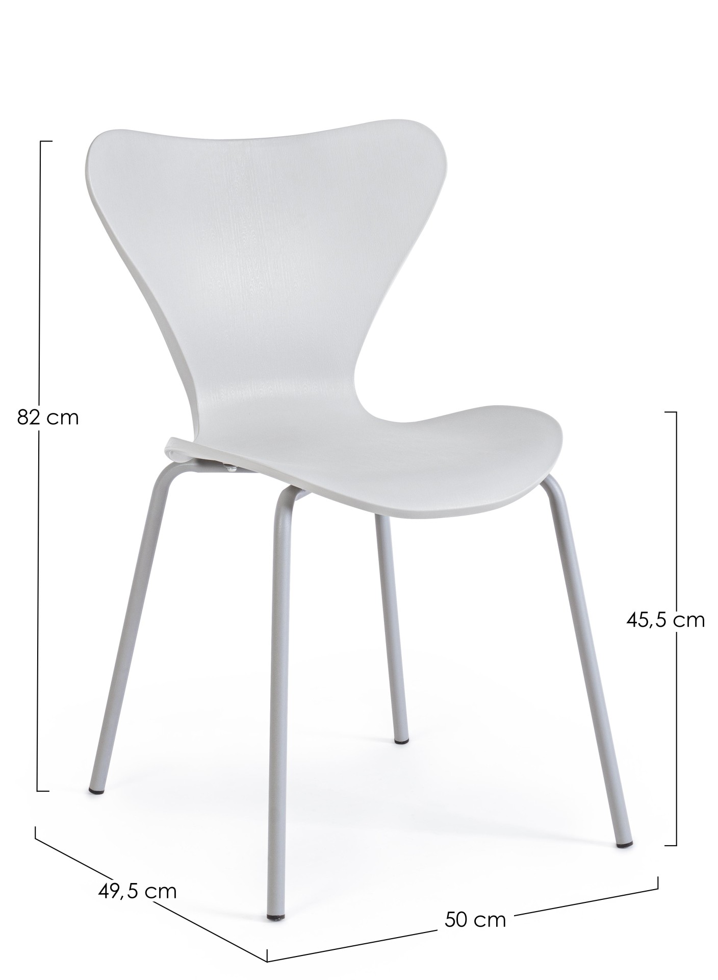 Der Stuhl Tessa überzeugt mit seinem modernem Design. Gefertigt wurde der Stuhl aus Kunststoff, welcher einen hellgrauen Farbton besitzt. Das Gestell ist aus Metall und ist in einer hellgrauen Farbe. Die Sitzhöhe beträgt 45 cm.