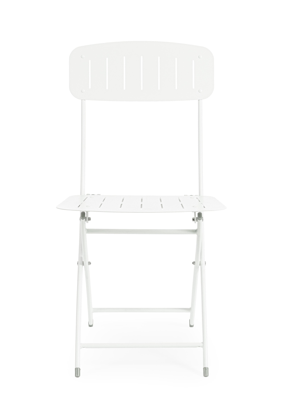 Gartenstuhl Yvonne aus Metall, Weiß