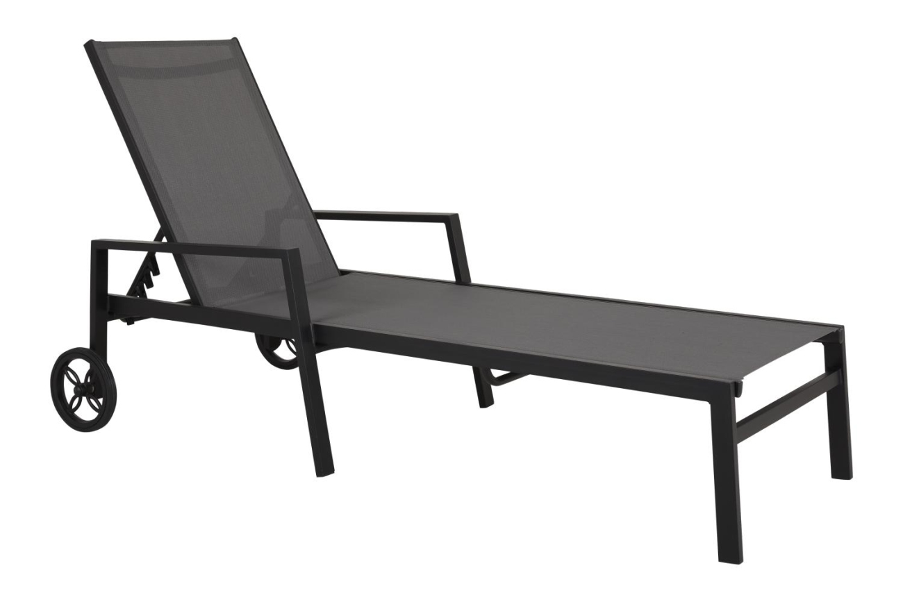 Gartenliege Leone aus Metall, Schwarz Gartenliege Leone aus Aluminium, Schwarz