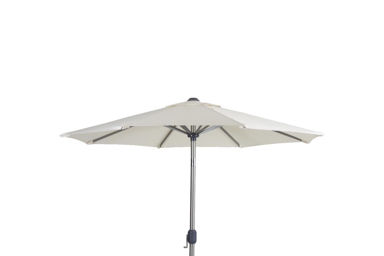 Der Sonnenschirm Andria überzeugt mit seinem modernen Design. Gefertigt wurde er aus Olefin-Stoff, welcher einen Beigen Farbton besitzt. Das Gestell ist aus Metall und hat eine silberne Farbe. Der Schirm hat einen Durchmesser von 250 cm.