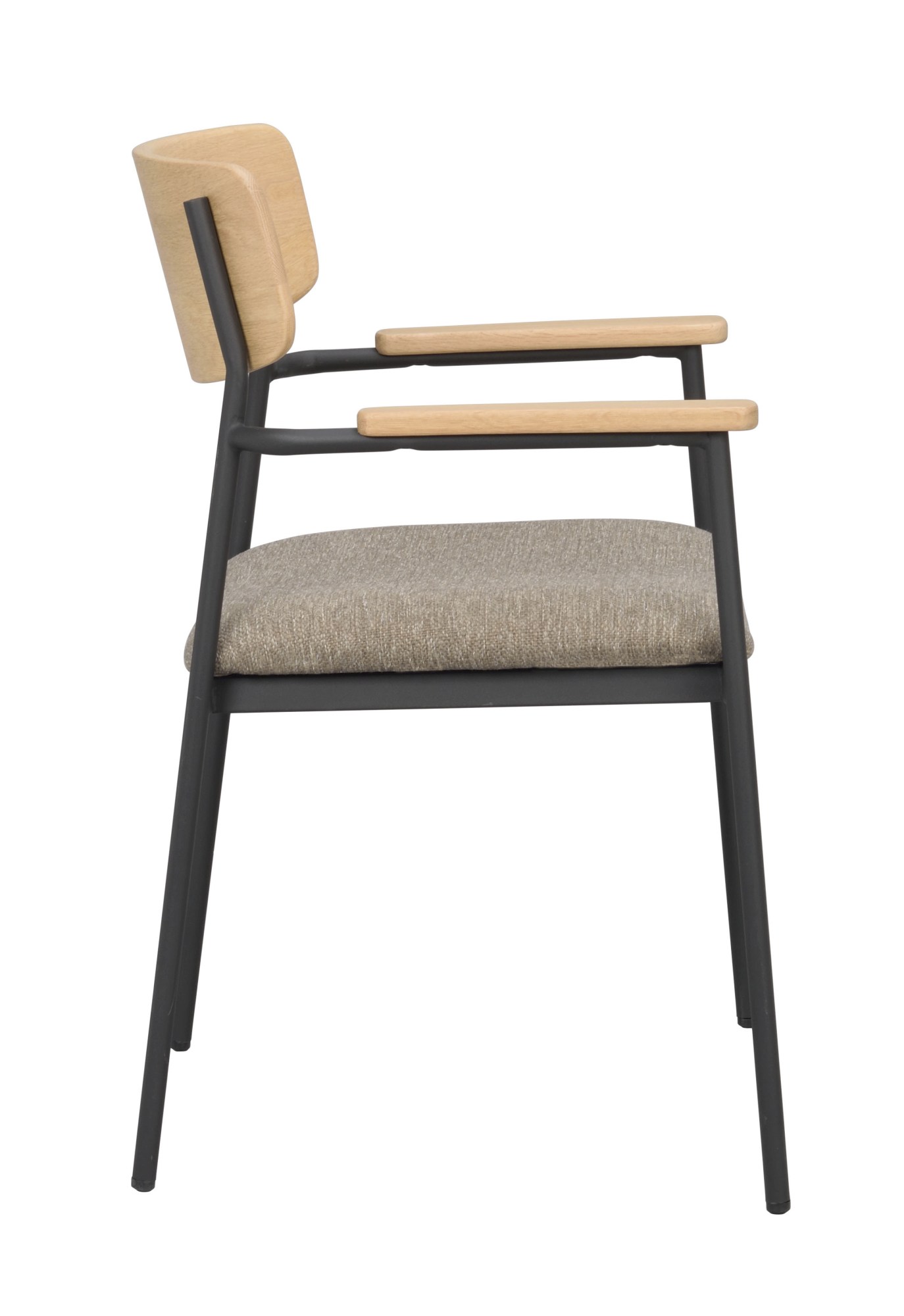 Stuhl Maymont 2er Set mit Armlehnen, Eiche / Dunkelbeige passt perfekt in stilvolle Wohnräume.