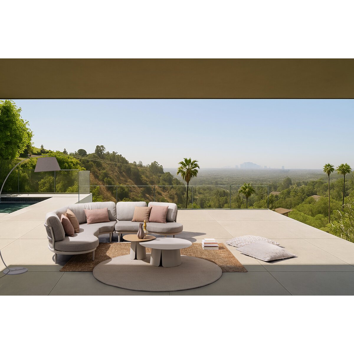 Gartenecksofa Helios - Aluminium, Seilgeflecht, Olefin-Stoff, Pelikan