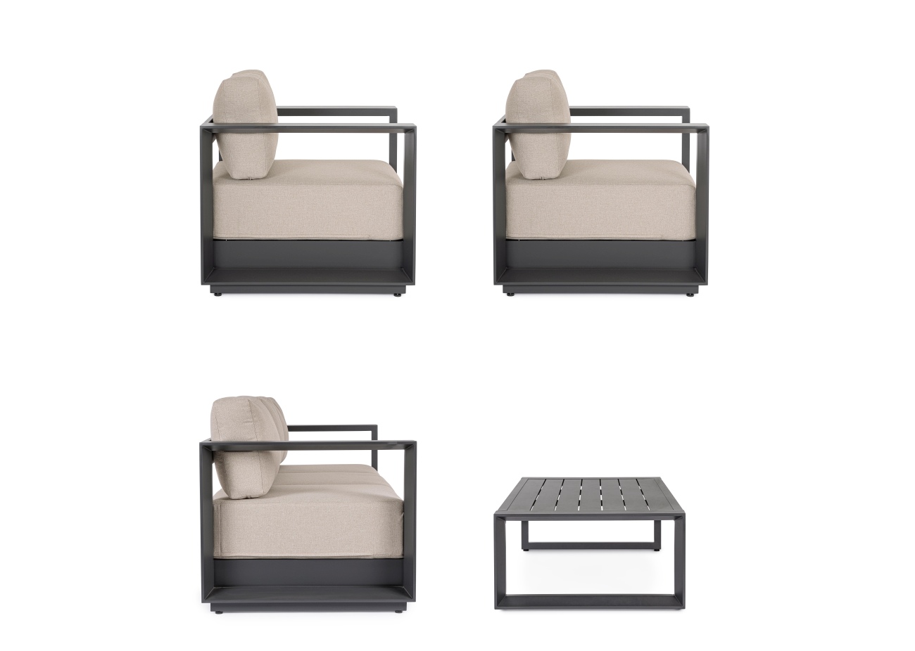 Garten-Set Moses 4er Gruppe, Anthrazit