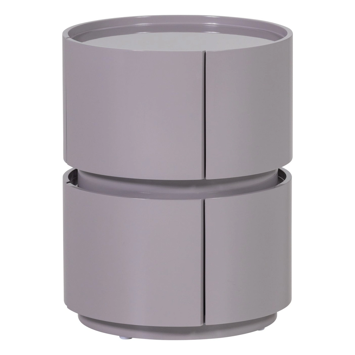 Beistelltisch/Nachttisch Lunex - Hochglanz-Finish Hellgrau