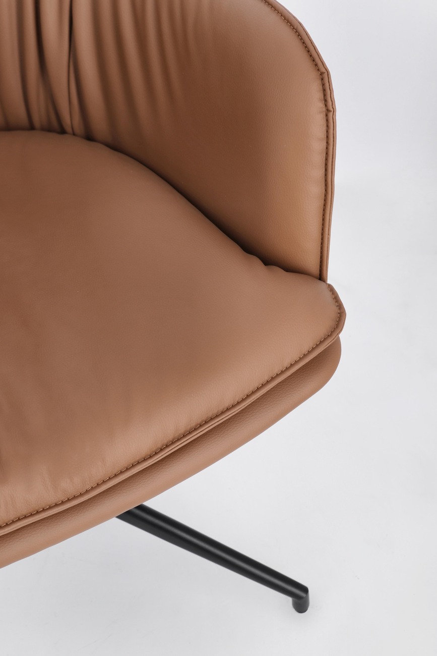 Drehsessel Vermont aus Kunstleder, Cognac