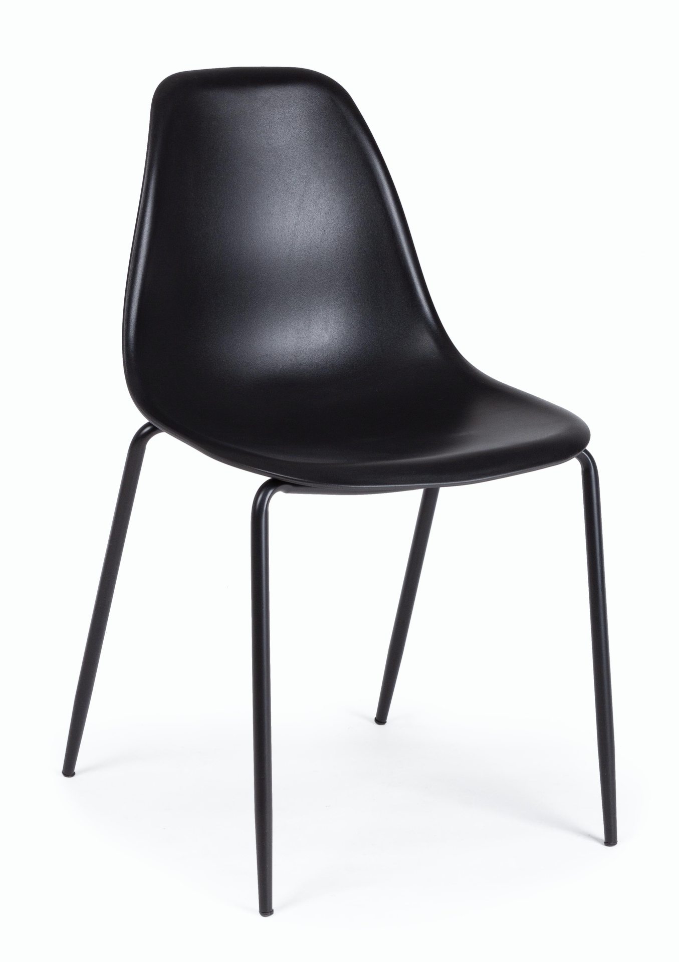 Der Stuhl Iris überzeugt mit seinem modernem Design. Gefertigt wurde der Stuhl aus Kunststoff, welcher einen schwarzen Farbton besitzt. Das Gestell ist aus Stahl, welches einen schwarzen Farbton besitzt. Die Sitzhöhe beträgt 47 cm.