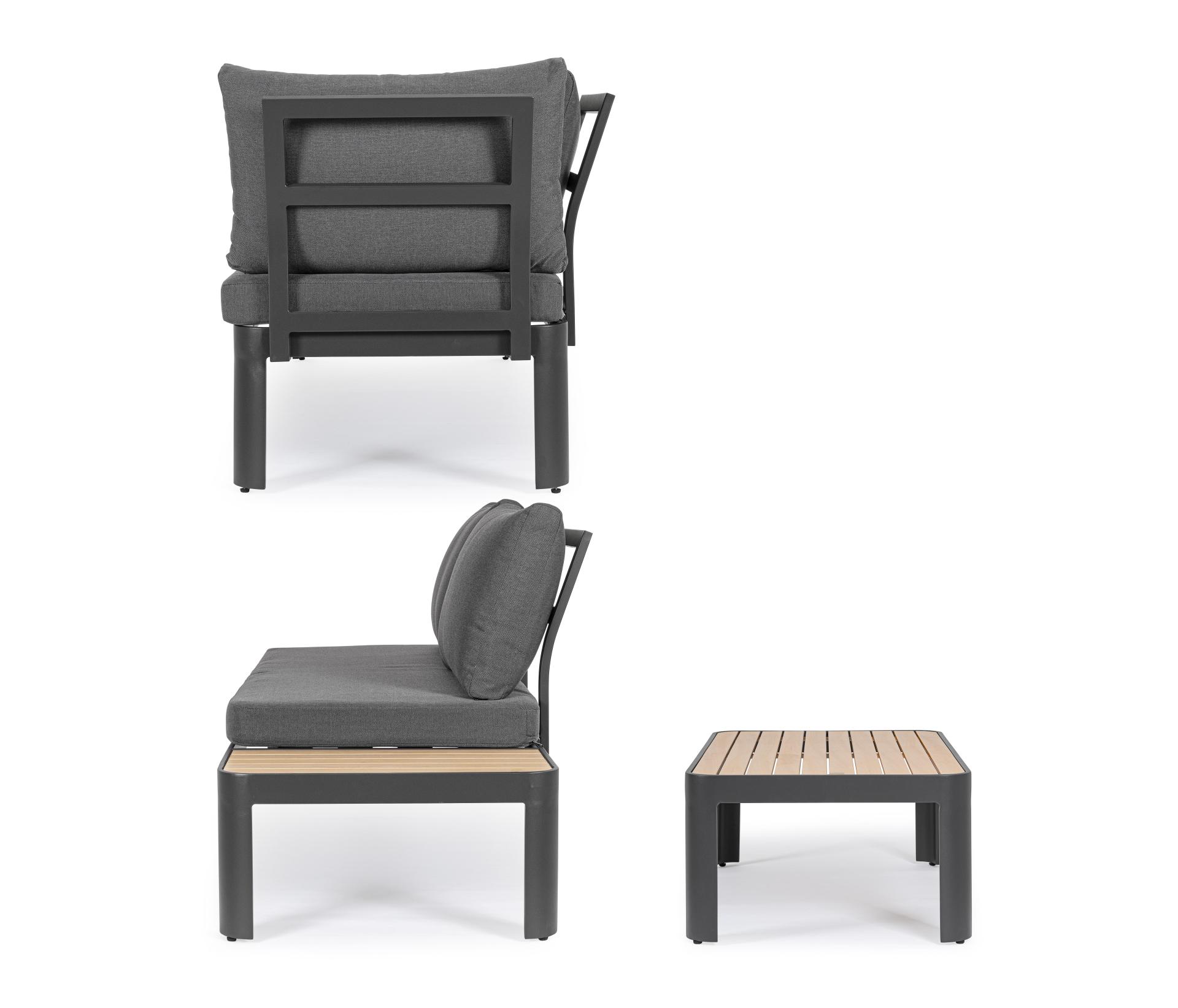 Gartenlounge Narelle aus Aluminium, Anthrazit