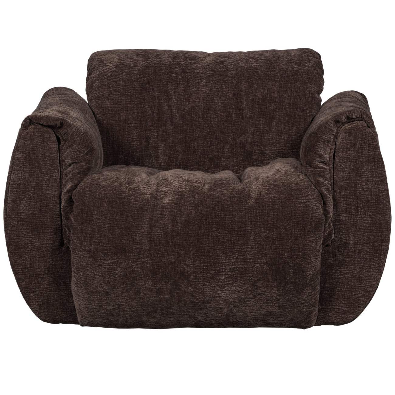 Drehsessel Baggy aus 3D-Chenille-Stoff, Dunkelbraun