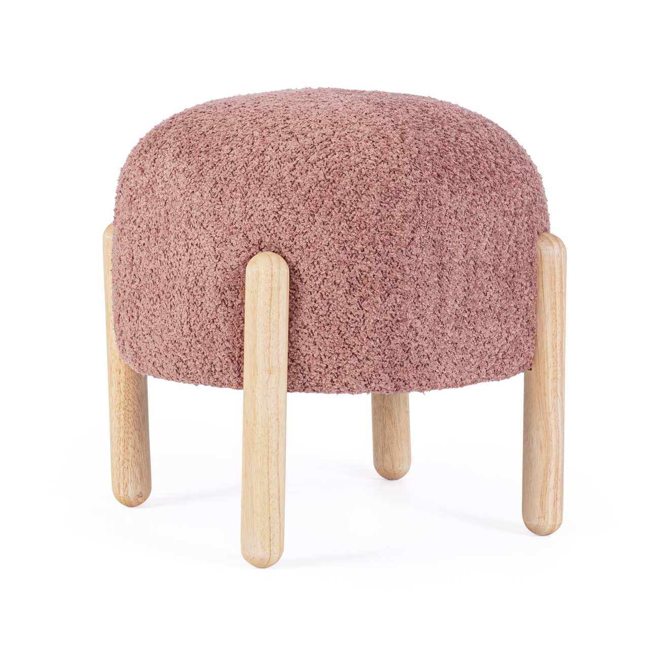 Hocker Dayla aus Boucle-Stoff, Rot Hocker Dayla aus Boucle-Stoff, Rot