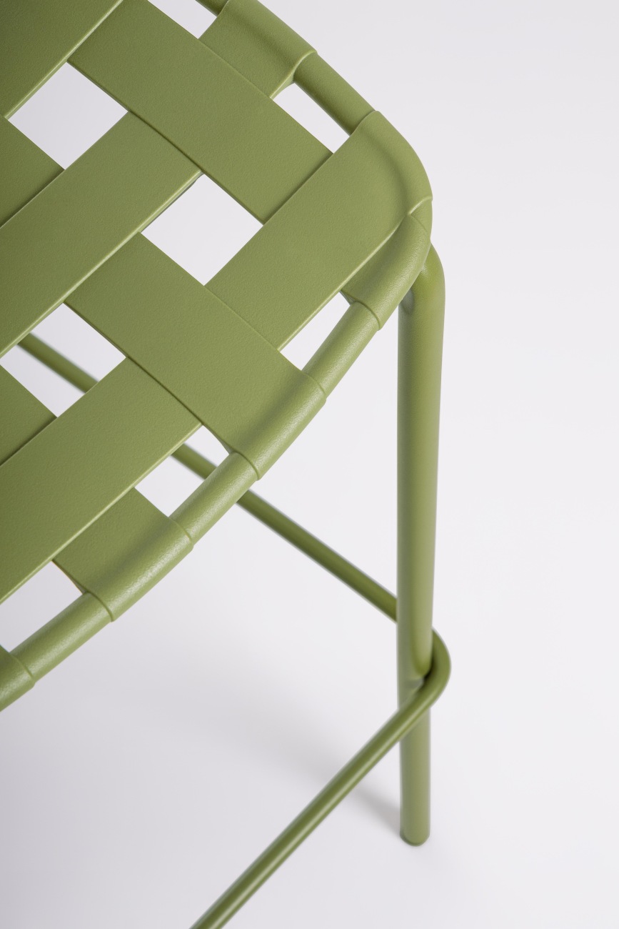 Gartenbarhocker Clover aus Metall, Grün